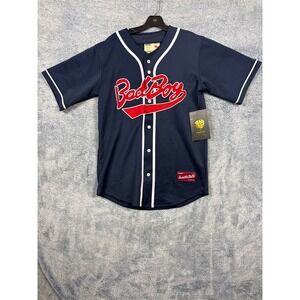 Invisible Bully Mens M Navy Baseball Jersey Biggie 72 Bad Boy Records Streetwear